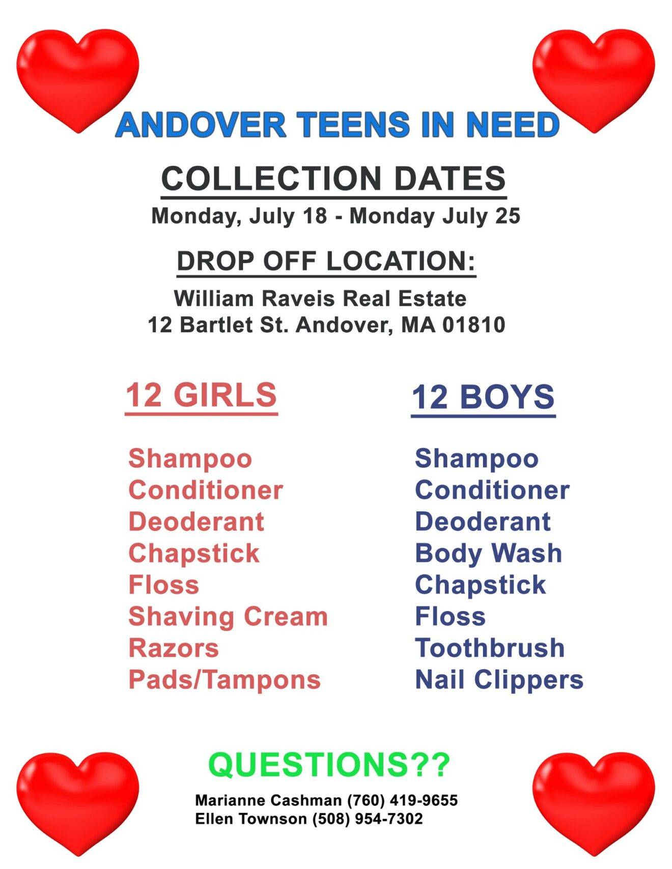 Help Andover Teens In Need