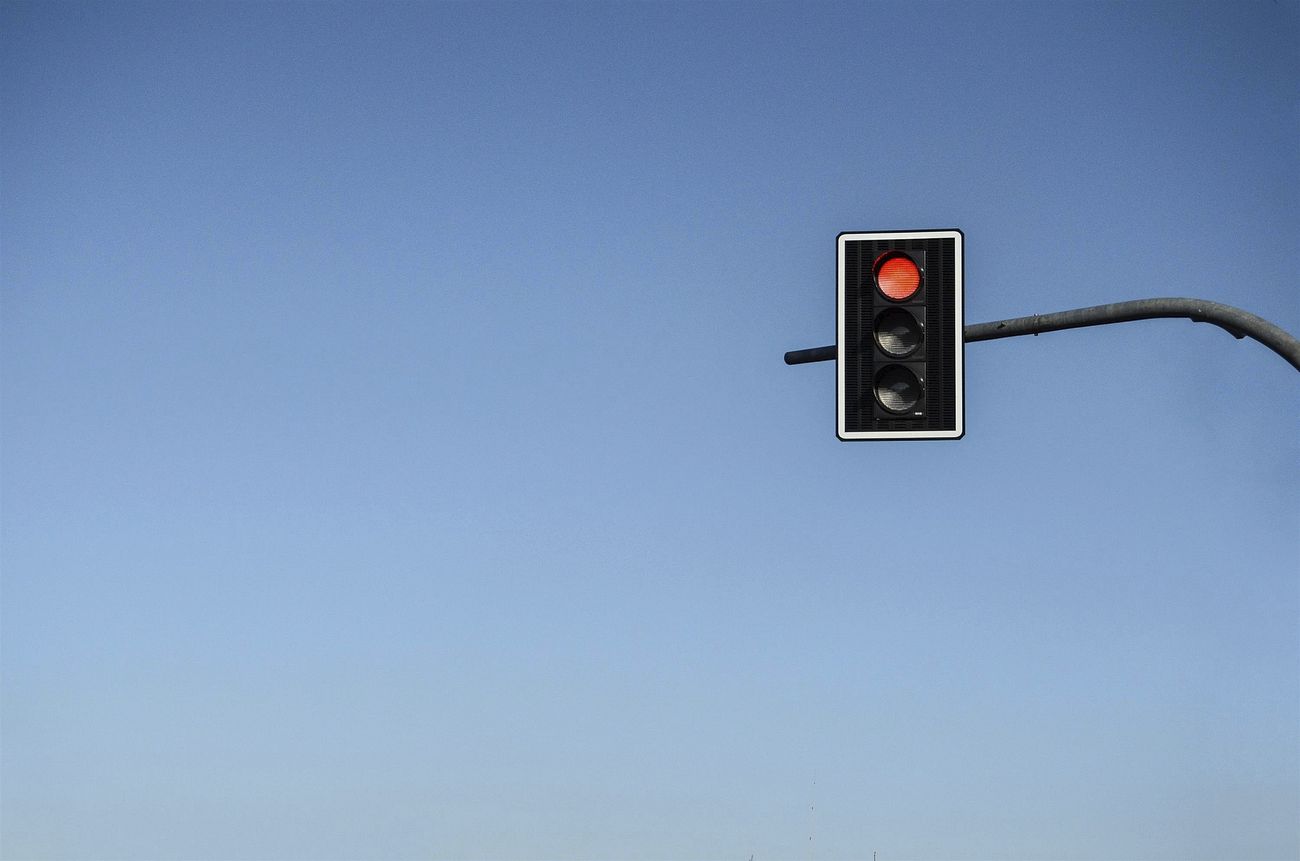 Free red traffic light, stop