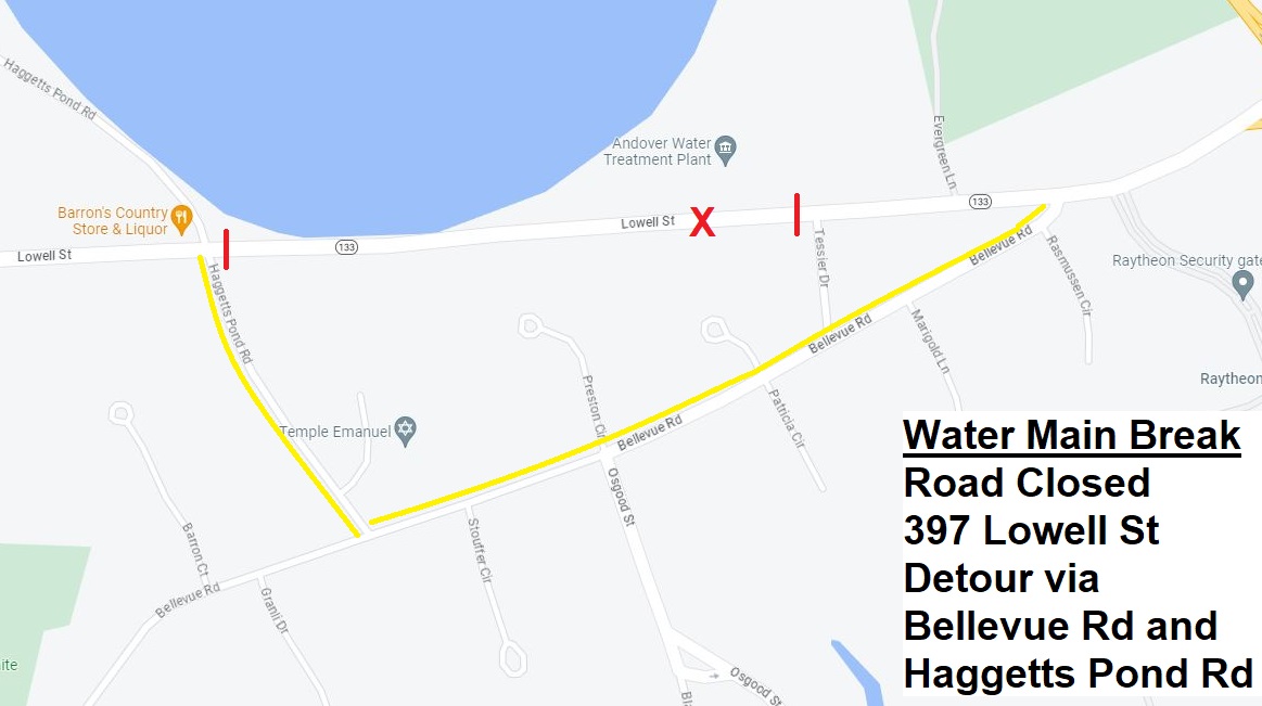 'Major' Water Line Break On Route 133